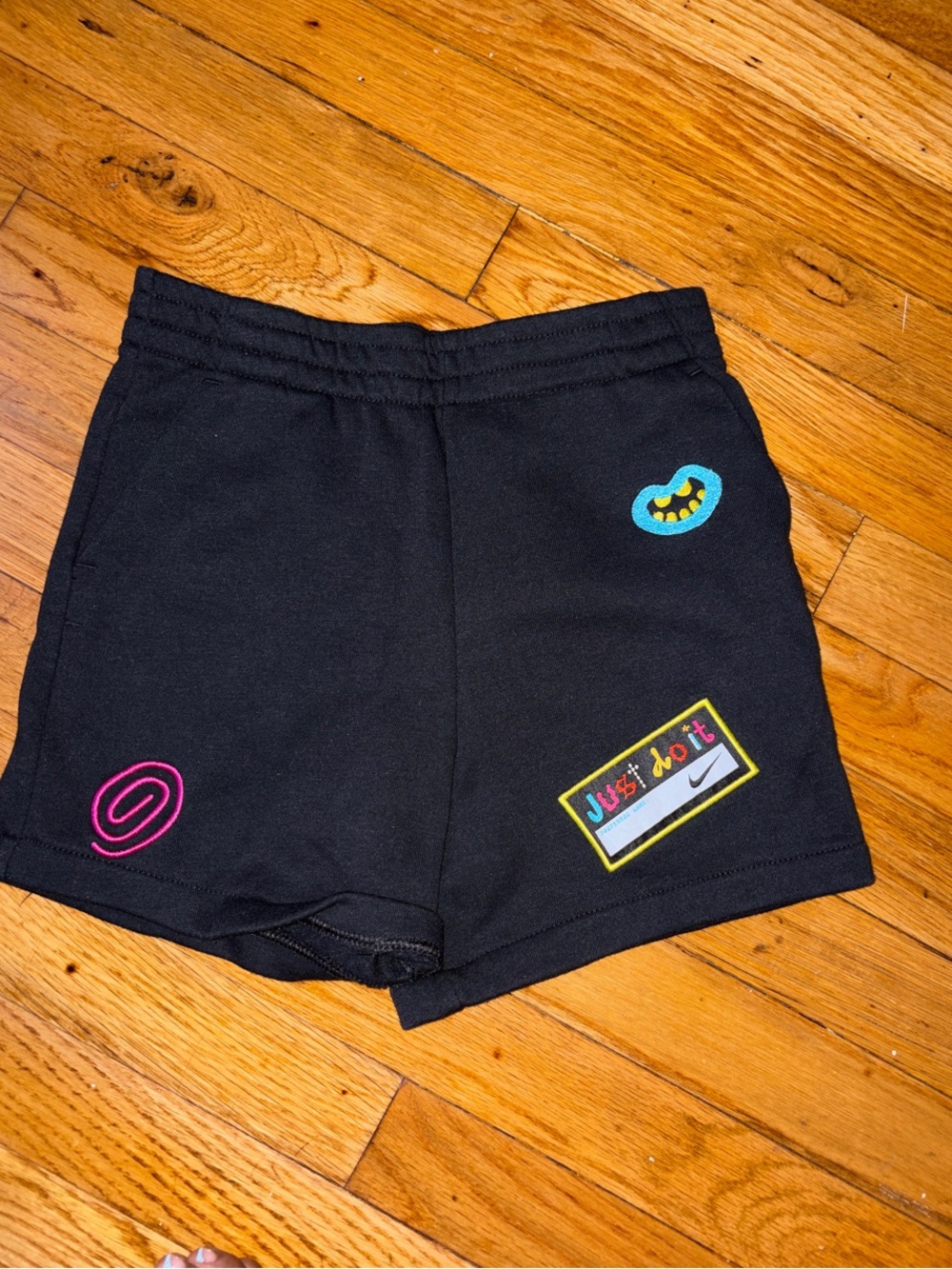 Nike Light Blue Tee with Black Patch-Accent Shorts - Picture 3 of 4